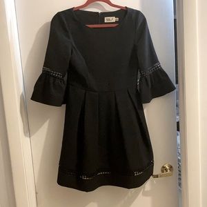 Little black dress w/lace inlay